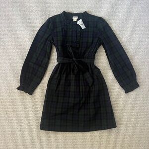 J Crew Girls Tartan Ruffle Collar Dress (8) NWT